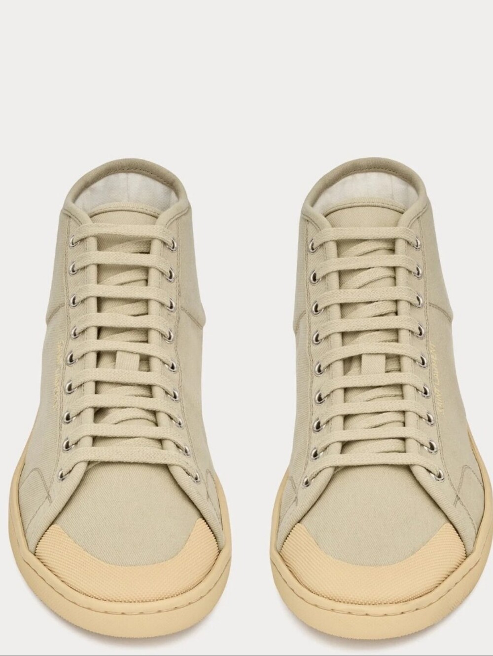Saint Laurent - SL/39 Court Classic Canvas Beige High Top Sneakers MISMATCHED